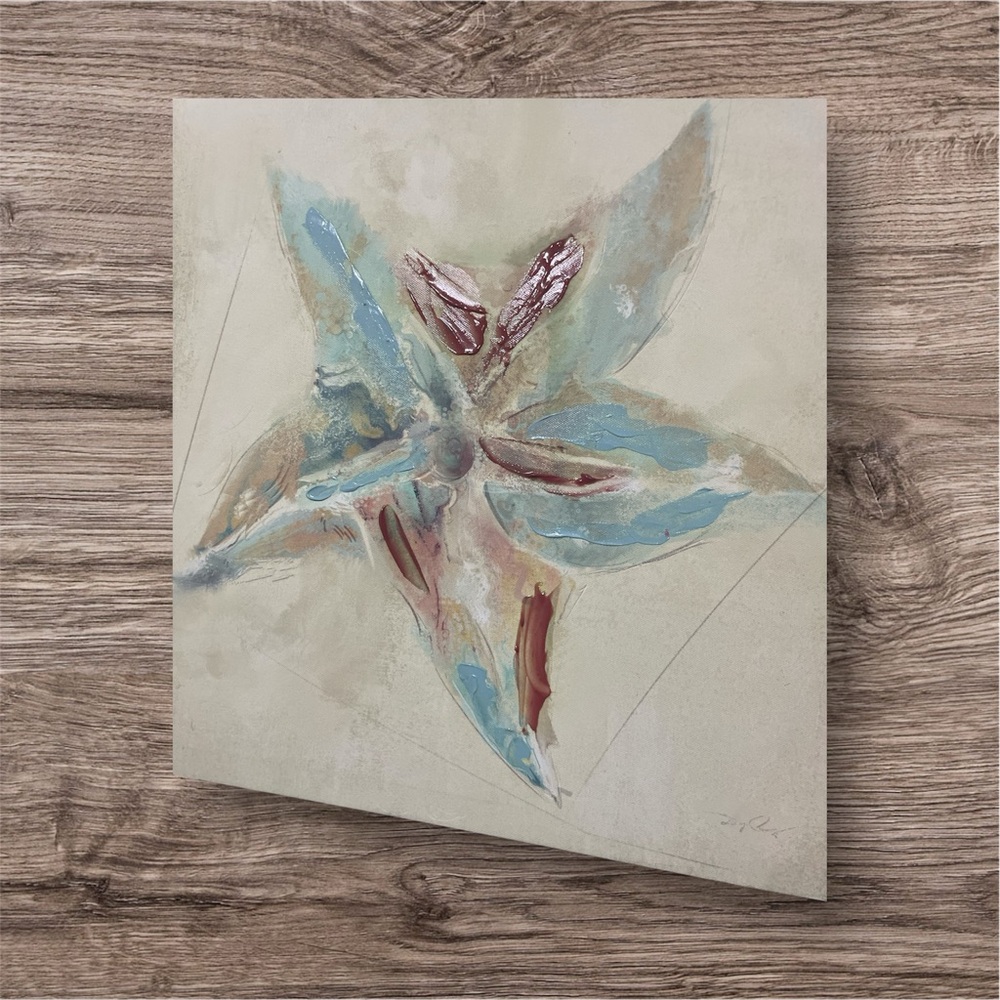 Ocean Starfish Painted Canvas Wall Art. - Picture 3 of 4